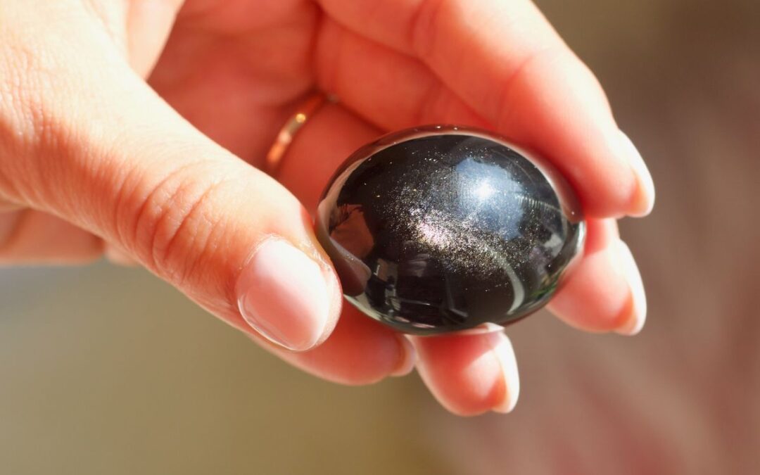 Silver Sheen Obsidian Yoni Egg