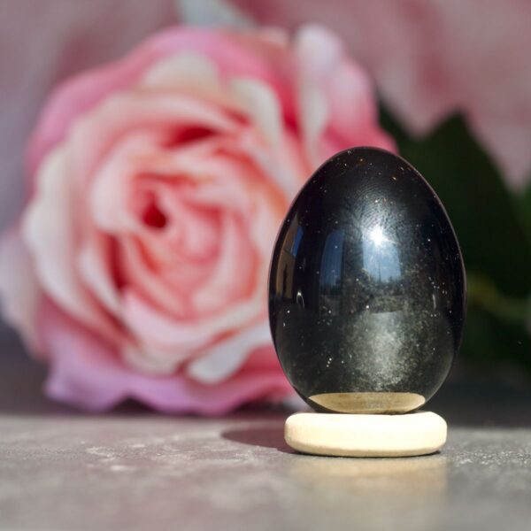 Silver Sheen Obsidian Yoni Egg - Image 2