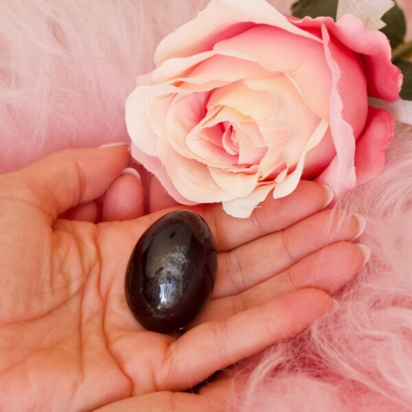 Silver Sheen Obsidian Yoni Egg - Image 3