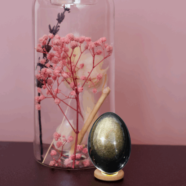 Golden Sheen Obsidian Yoni Egg - Image 2